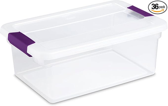 Sterilite 36-Pack 15 Quart ClearView Latch Box Stackable Organizer Bins with Latching Lids - Clear Plastic Organization Containers for Closet Bedroom Shelving Units and Everyday Home Storage