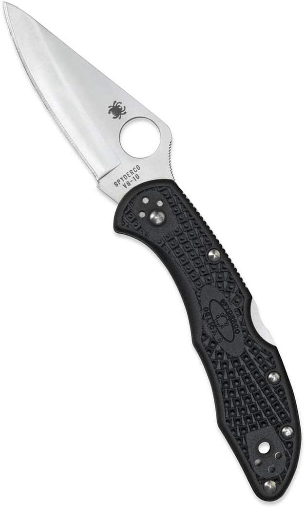 Spyderco Delica 4 Lightweight Signature Knife with 2.90 Saber-Ground Steel Blade and FRN Handle - PlainEdge - C11PBK