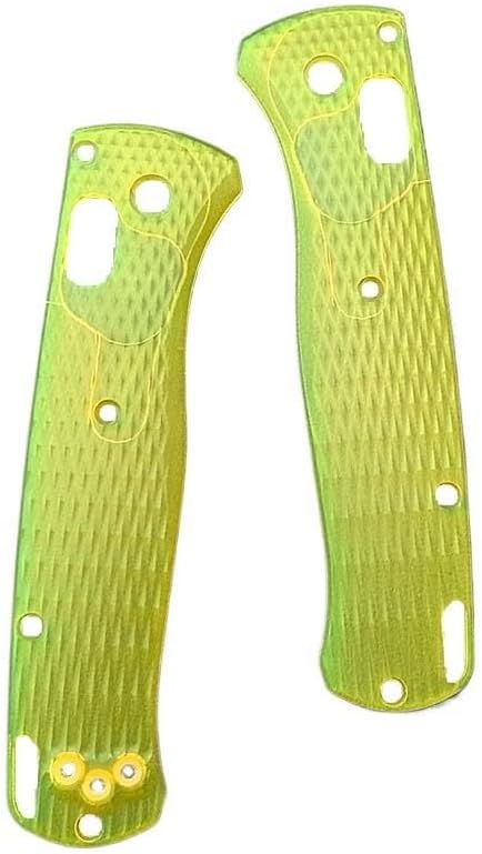 1 Pair Custom Acrylic Scales Handle Fits for Bugout 535 DIY Making Accessory(Yellow)