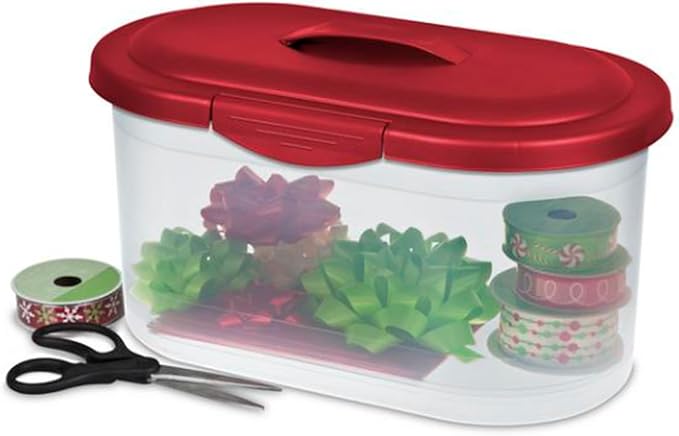 Sterilite Holiday Bow Storage Box Container