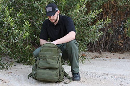 LA Police Gear LAPG Operator Tactical Backpack Adjustable Outdoor Operation Backpack with MOLLE System Hiking Knapsack - OD Green