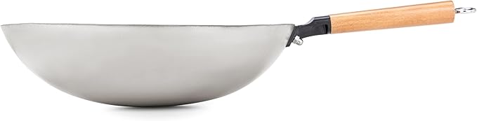 Valtcan T35 Titanium Wok Pan 14 Grade 1 Pure Titanium 2.0mm Solid (Not Coated) PFAS-Free No PTFE No Chemical Coatings 3 lbs Ultralight Non-Stick Without Chemicals Metal Utensil Safe