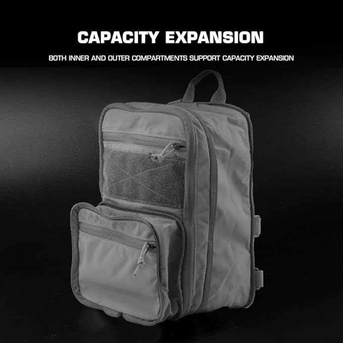 Tactical Expandable MOLLE Backpack - Durable Nylon Spacious with Organized Pockets - for Traveling Hiking Hunting(Brown)