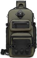 Sling Bag Tactical Sling Backpack Anti Theft Shoulder Crossbody Bag Water Resistant Travel Lightweight Casual Daypack(Green)