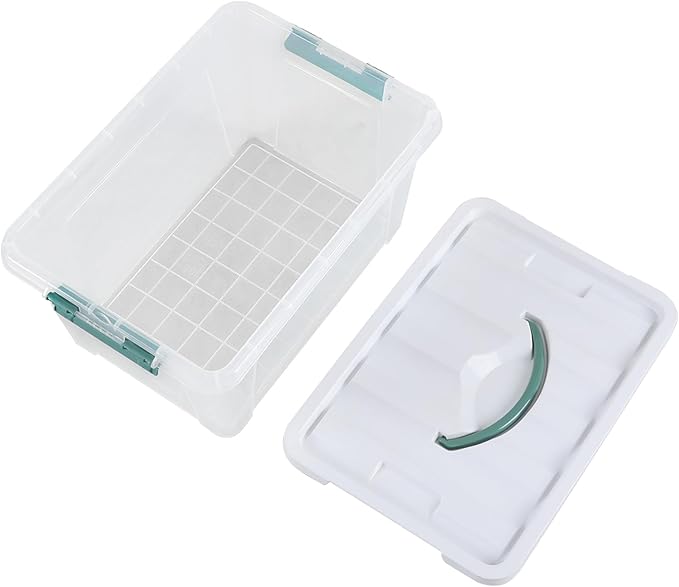 14 Qt Latching Storage Box Multipurpose Stackable Storage Container Tote for Home or Office Organization Clear (8 Pack)