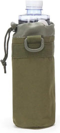 Outdoor Water Bottle Pouch Tactical Molle Kettle Pouch Holder Hiking Hunting Pulling Rope Multi Functional Bottle Bag