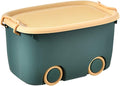 LIFKOME Stackable Toy Storage Box with Wheels Rolling Storage Box with Snap Lid Handle&amp Latches Wheeled Storage Durable and Reusable Storage Bins with Latching Lids