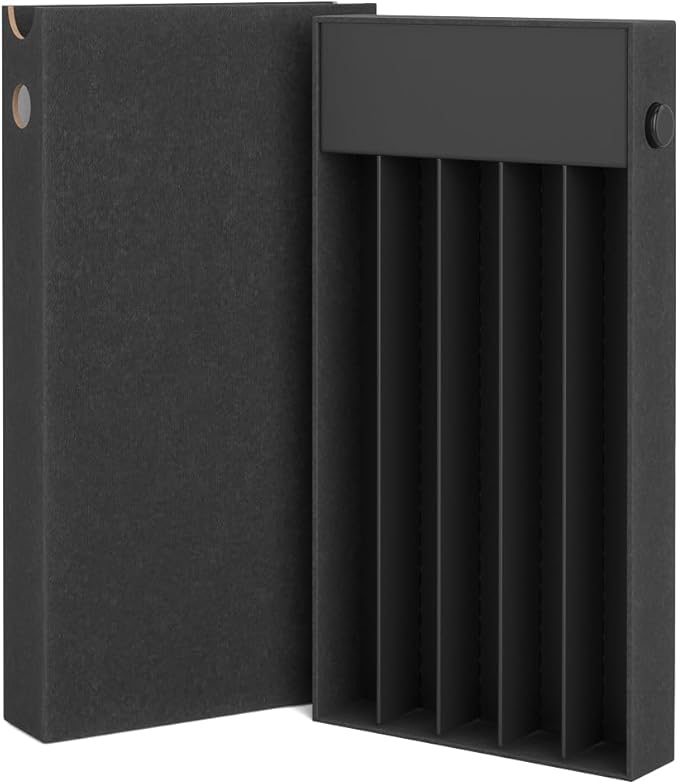 100 Pack – Child Resistant &amp Recyclable Slim Pre-Roll Paperboard Boxes with Press Button &amp Foam Insert – Sustainable Storage for Small Products (Black)