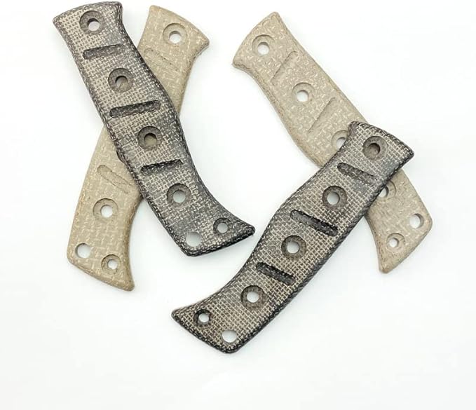 1 Pair Custom Micarta Scale Handle with 5 Sets Screws Fit for 375 Fixed Adamas CNC Handle Patch DIY Accessory(Gray)