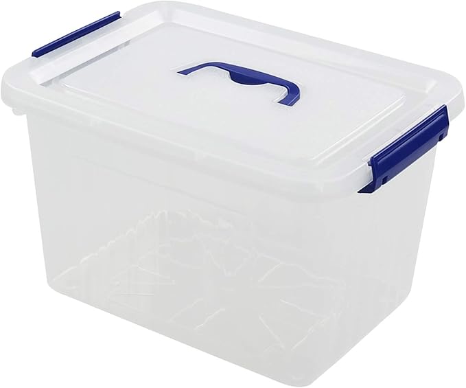 Wekioger Versatile Storage Organizer Plastic Bins with Lid 12 Quart Latching Box Set of 1