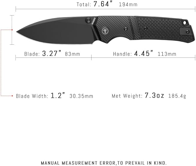 XUN125-BGBFolding Pocket Knife for Man 3.27 14C28N Steel Blade （PVD） with Reversible Clip for Camping &amp Outdoor