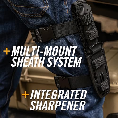 Gerber Gear LMF II Infantry Survival Knife Made in USA Military Grade Tactical Fixed Blade with Serrated Edge Shock Absorbing Handle Molle Sheath and Sharpener Coyote Brown