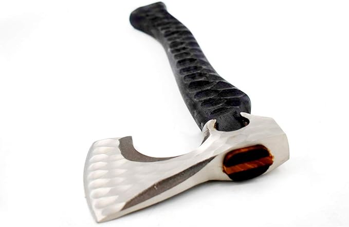 Hand Forged Viking Bearded Axe – 1075 High Carbon Steel Handmade Medieval Style Camping &amp Hunting Axe with Ash Wood Handle and Leather Sheath (Black)