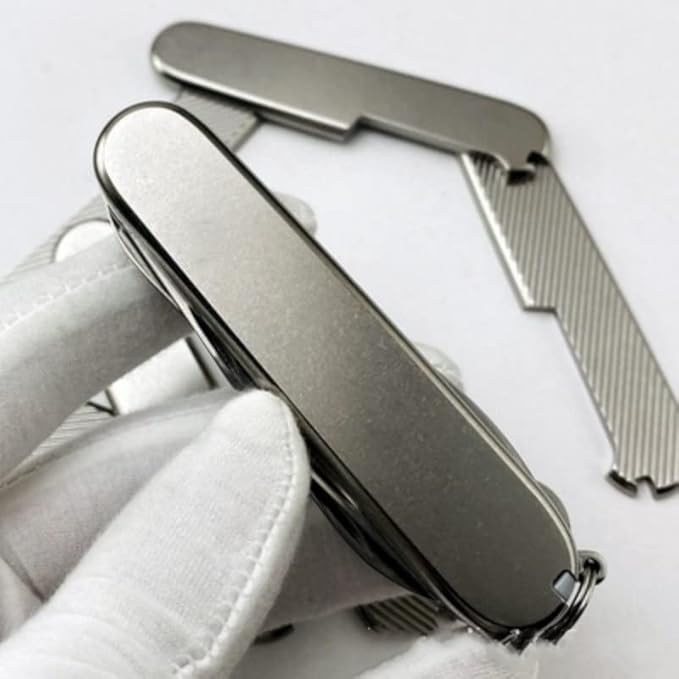1 Pair Titanium Scales Fits for 91MM CNC Handle Patch DIY Replacement Accessory