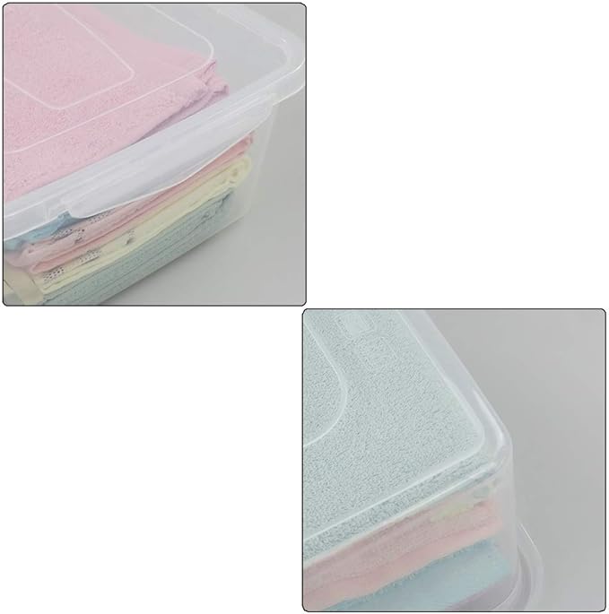 Farmoon 14 Quart Clear Storage Bin Plastic Latch Containers/Boxes with Lid 4 Packs