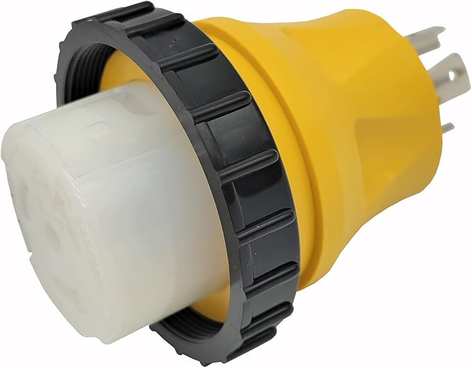 Parkworld 692118 RV Marine Power Generator Adapter Generator 30A L14-30P Male to Marine 50A SS2-50R Female with Locking Ring