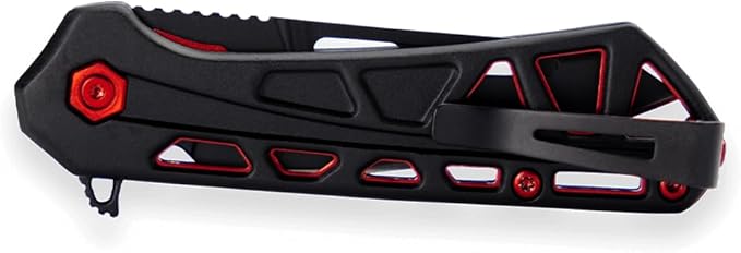 Buck Knives 813 Mini Trace Ops Folding EDC Knife 2.43” Pocket Knife Blade Aluminum Handle 7Cr17MoV Steel Tanto Folding Blade Black/Red 1.75 oz