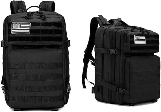 Tactical Backpack for Men Large Military Style Hiking Backpack with MOLLE System Travel Camping Bag for Trekking (black)
