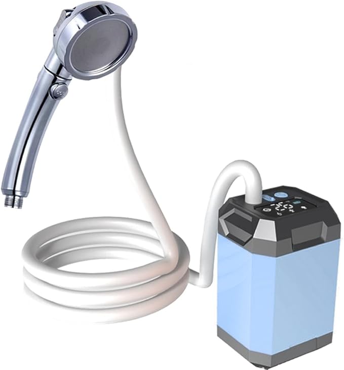 TARSHYRY Shower Pump Portable Rechargeable Real Time Display High Water Pressure for Outdoor Camping Traveling Hiking with USB Rechargeable Design