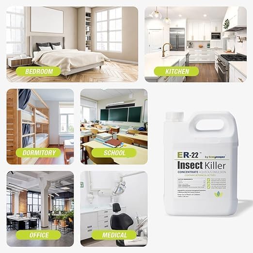 Ecovenger ER-22 by EcoRaider Professional Grade Insect Killer Concentrate 32OZ for Bed Bugs 100% Efficacy Extended Residual Green and Non-Toxic