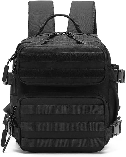 9L Mini Tactical Backpack Small Gym Bag Fitness Portable Backpack with Molle System for Hiking Camping Traveling Daily Use