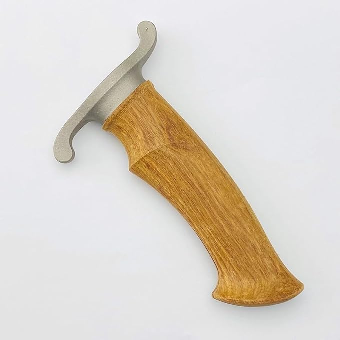 1 Pair Solid Wood Blank Knife Handle with 1PC Steel Finger Guard Protector and 6PCS Screws Fit for Home and Kitchen