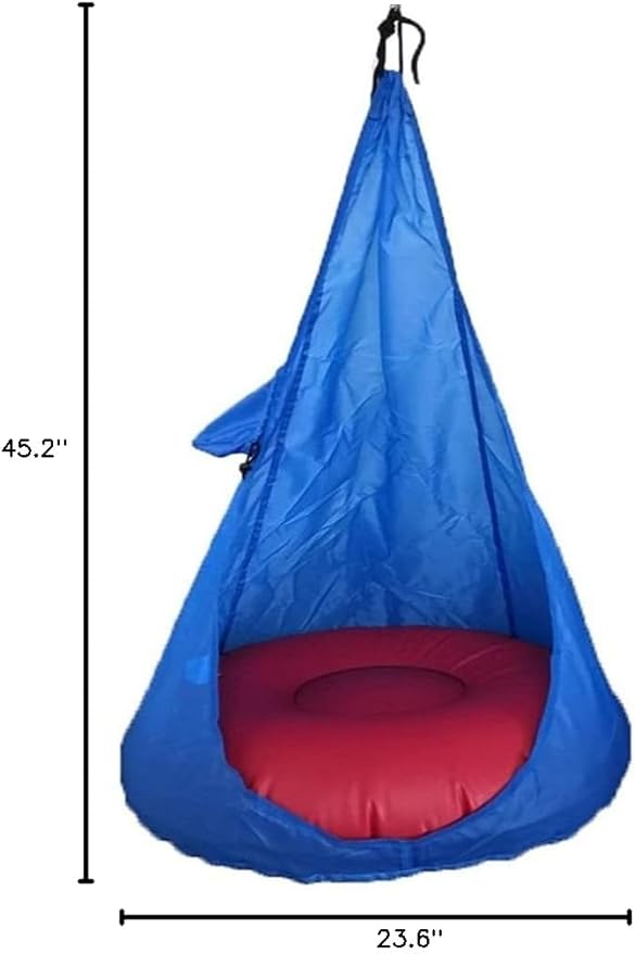Portable Hammock Portable Home Child Hammock Chair Kids Swing Pod Single Person Outdoor Indoor All Season Hanging Seat for Backpacking Beach (Color : Blue)