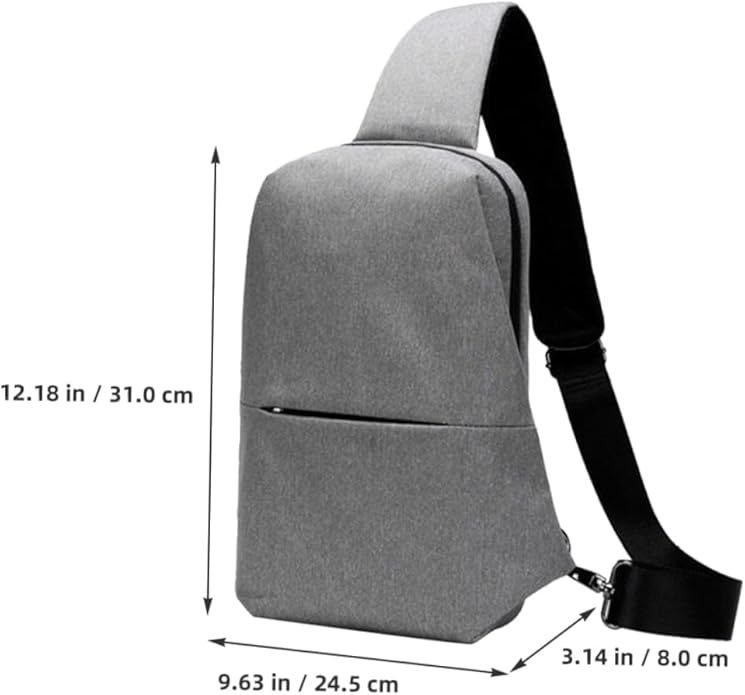 Strap Sling Backpack Men's Crossbody Bag Chest Bag for Hiking Cycling Camping Light Grey