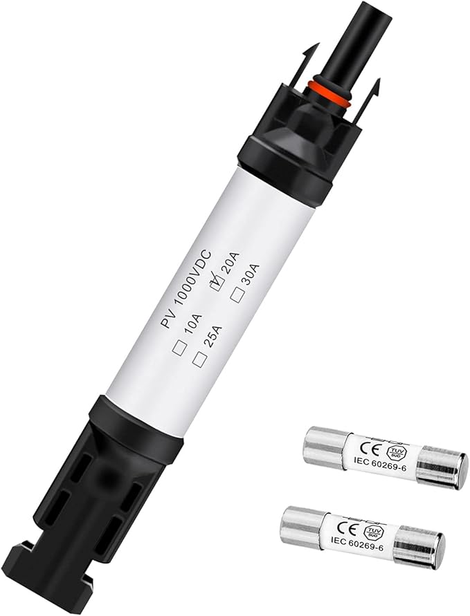 20A in-line Solar Fuse Holder Connector IP68 Waterproof 1000V Solar Fuse Holder 20A Male and Female Connector Waterproof in-Line Solar Fuse Holder (2 fuses + 1 Fuse Holder) (20A 1PC)