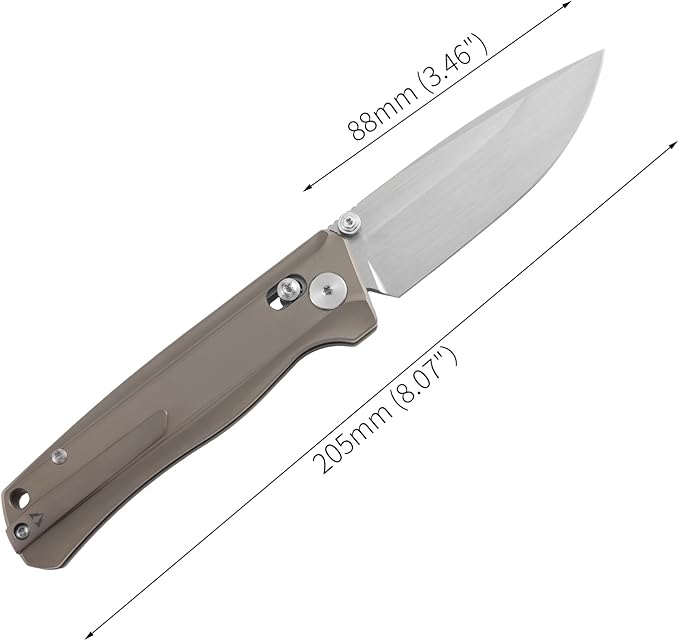 CMB Braveman EDC Knife Folding Pocket knife with Clip for Men and Women Crossbar Lock Knife with S35VN Steel Blade Titanium Handle for Outdoors Camping Hiking-CMB-17 (CMB-17G)