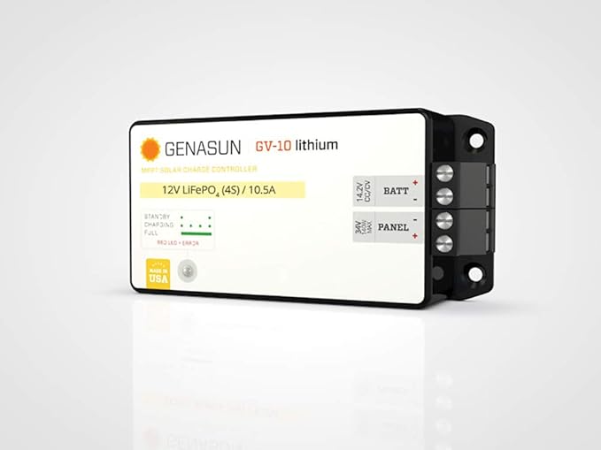 Genasun GV-10-Li-14.2V 10.5 A MPPT Charge Controller for Lithium (4S LiFePO4) Battery