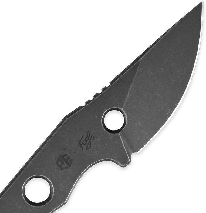 Petrified fish PFE13 Bison Fixed Blade Knife 2.4 14C28N Stonewashed Blade 2.52oz 14C28N Handle Fixed Blade Knife for Camping EDC Outdoor (Gray Stonewashed)