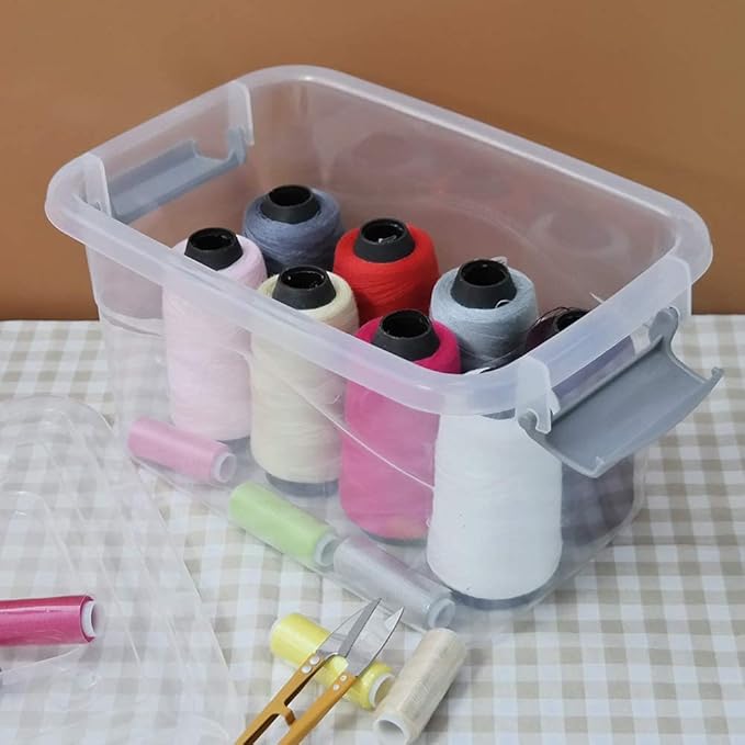 Readsky 5 L Clear Plastic Latch Box with Lids and Handle 6 Packs