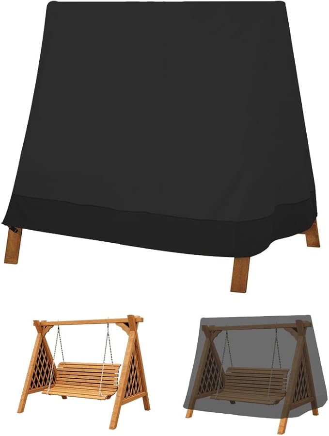 Outdoor Garden Swing Cover Waterproof Dust Proof Sun Protection Canopy Hammock Chair Cover for A Frame Swing Seat 183x139x170 Outdoor Furniture Protector