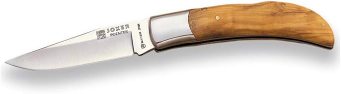 Joker Pocket Knife Artisan Pointer NO06 with Olive Wood Handle Stainless Steel Ferrule Blade 3.54 inches MOVA Fishing Tool Hunting Camping and Hiking