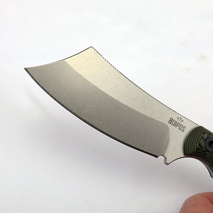 Portable Knife 7.7 inch DC53 Fixed Blade Outdoor Camping Portable Straight Knife with Kydex Sheath Available in Black and White (Green handle white blade)