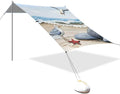 Beach Canopy with Windproof Ropes &amp Sandbags Beach Tent Sun Shade Sun Shelter for Camping Trips Fishing Backyard Fun or Picnics Seagull