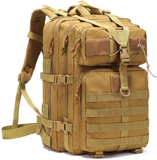 Outdoor Sports Pack Hiking Bag Rucksack Knapsack Combat Camouflage Tactical Backpack - Tan