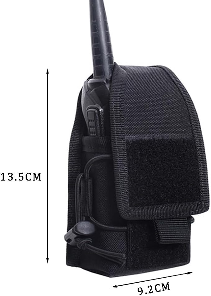 Versatile Pouch Case Holder for GPS Phone Universal Radio Pouch Adjustable Molle Magazine Bag with Elastic Cord Small Nylon Belt Pack for Walkie Talkies Radio