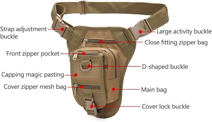 Multi-Purpose Tactical Drop Leg Bag for Men Tactical Thigh Pack Military Utility Pouch Cross Over Leg Outdoor Cycling Hiking Thigh Bag