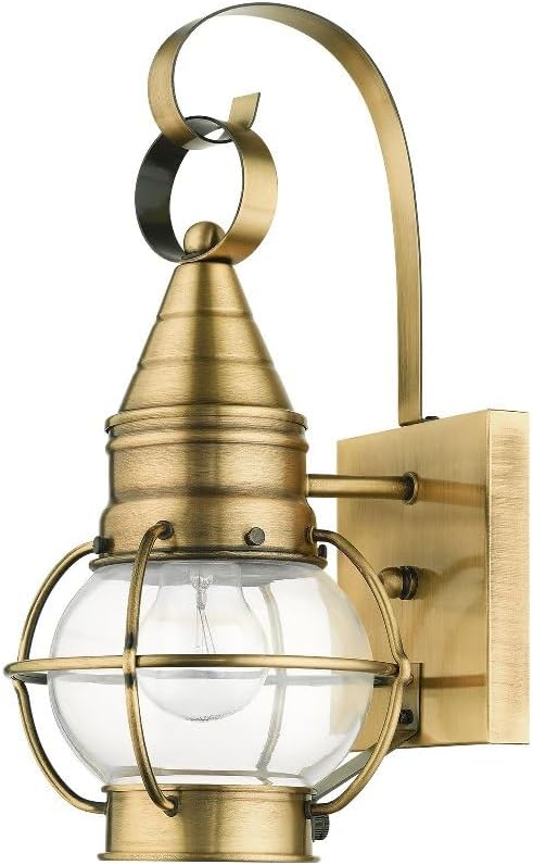 Livex Lighting 26900-91 Transitional One Light Outdoor Wall Lantern from Newburyport Collection in Pwt Nckl B/S Slvr. Finish Brushed Nickel