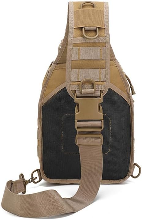 Outdoor Sports Hiking Sling Bag Shoulder Pack Camouflage Tactical Molle Chest Bag - Tan