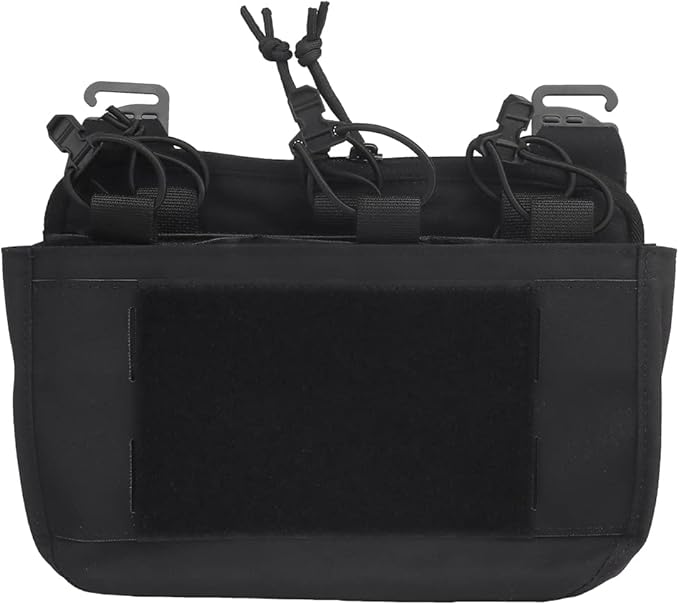 Removable Tactical G-Hook Front Flap Double Stack Abdominal Fanny Pack with 5.56mm Triple Magazine Insert and Kangaroo Pouch