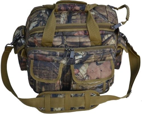 Explorer ® 8 Pistol Tactical Range Go Bag Assault Gear Hiking EDC Camera Bag MOLLE Modular Deployment Compact Utility Military Surplus Gear (Mossy Oak Khaki Trim)