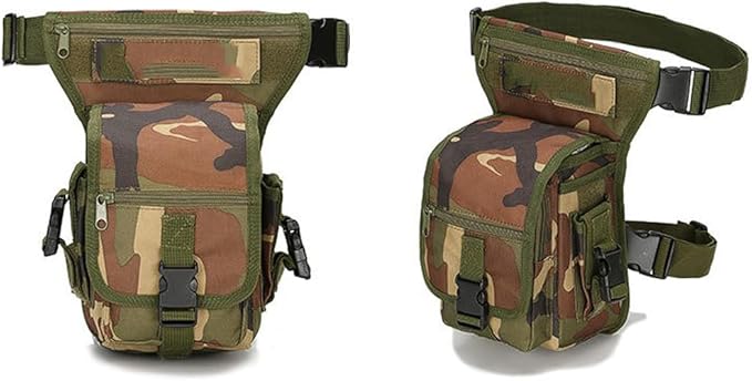 Drop Leg Bag for Men Tactical Metal Detecting Thigh Pack Tactical Drop Leg Bag Utility Pouch (Jungle Camouflage)