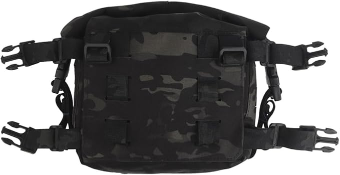 Tactical Chest Rig Expansion PackLarge Capacity MOLLE Admin Open Top PouchWaist Bag Expansion Pack for Split Chest Pack