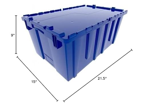 Plastic Modern Lidded Home Storage Bins - 6 Pack Heavy Duty 8.5 Gallon Size - 21.5 Inch L x 15 Inch W x 9 Inch H