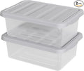 14 Quart 2-Pack Latching Box Clear Storage Box Heavy-Duty Organizing Containers for Closet and Office F