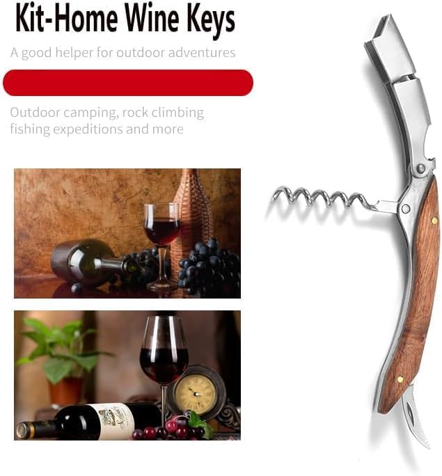 Professional Waiter Corkscrew Wine Key for Bartenders Set of 3With Long Rosewood Handle Stainless Steel Handle Wine Opener for Bar Restaurant Waiters Sommelier Bartend (Long Rose Wood 3 Packs)