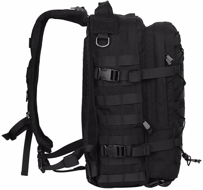 Outdoor Sports Pack Hiking Bag Tactical Rucksack Camo Knapsack Combat Tactical Molle Backpack - Black CP